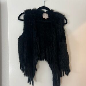 Romeo & Juliet Couture Black Faux Fur Vest
